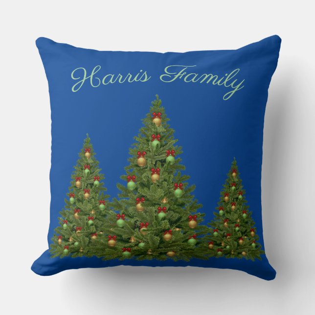 Almofada Árvore de Natal com Azul (Frente)