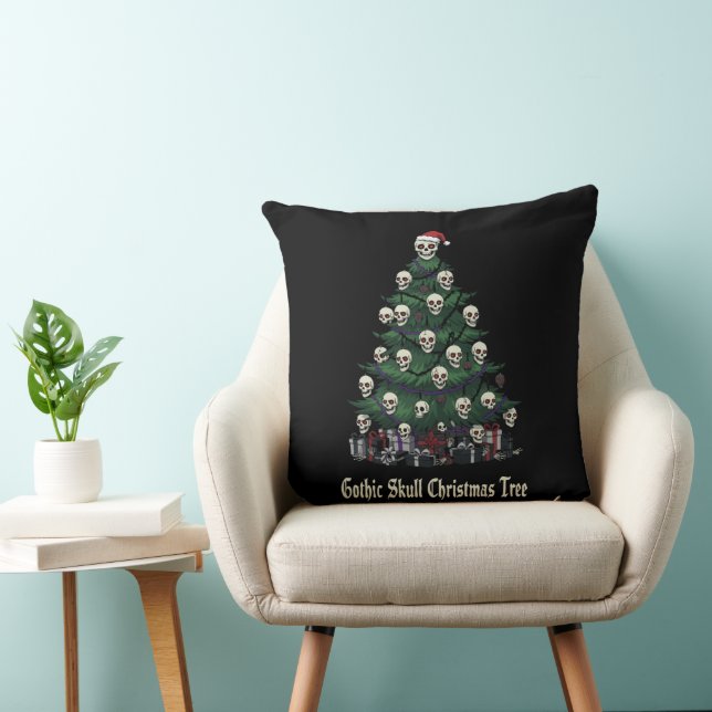 Almofada Árvore de Natal com Caveira Gótica | Alternativa A (Cadeira)