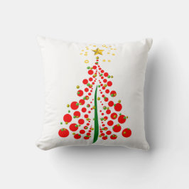 Almofada Árvore de Natal com Estrela Dourada Ponto Vermelho