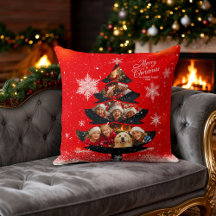 Árvore de Natal com Foto da Família Feliz Natal