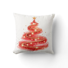 Árvore de Natal com Redemoinho de Brilho Vermelho
