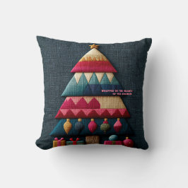 Almofada Árvore de Natal com Textura de Tecido Acolchoado