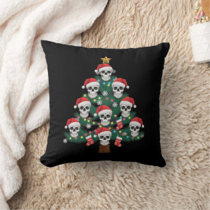 Almofada Árvore de Natal Crânio Pijama Esqueleto Legal Papa
