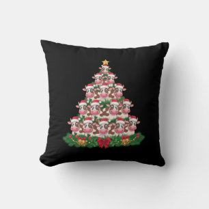 Almofada Árvore de Natal da Vaca Camisa Divertida Amante de