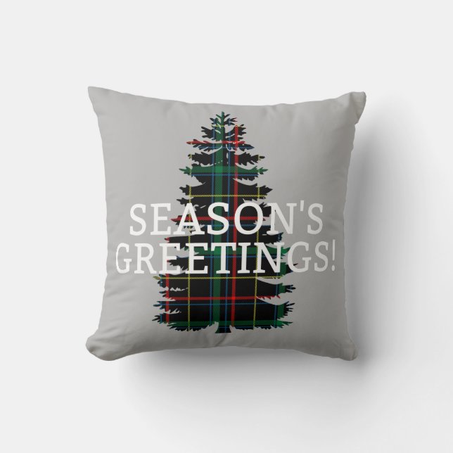 Almofada Árvore de Natal da xadrez de Tartan dos (Frente)