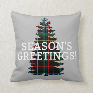 Almofada Árvore de Natal da xadrez de Tartan dos