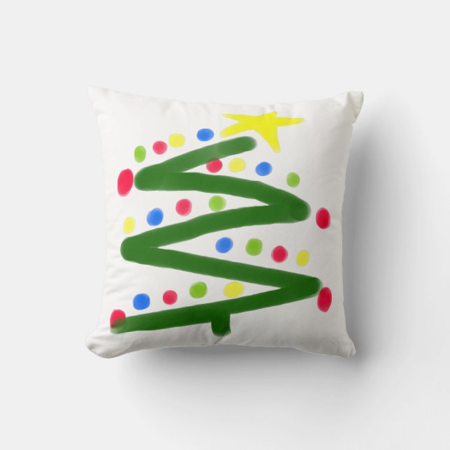 Almofada Árvore de Natal de Arte Abstrata Funky (Frente)