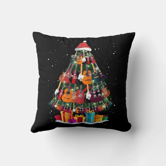 Almofada Árvore de Natal de Guitarra Engraçada  (Verso)
