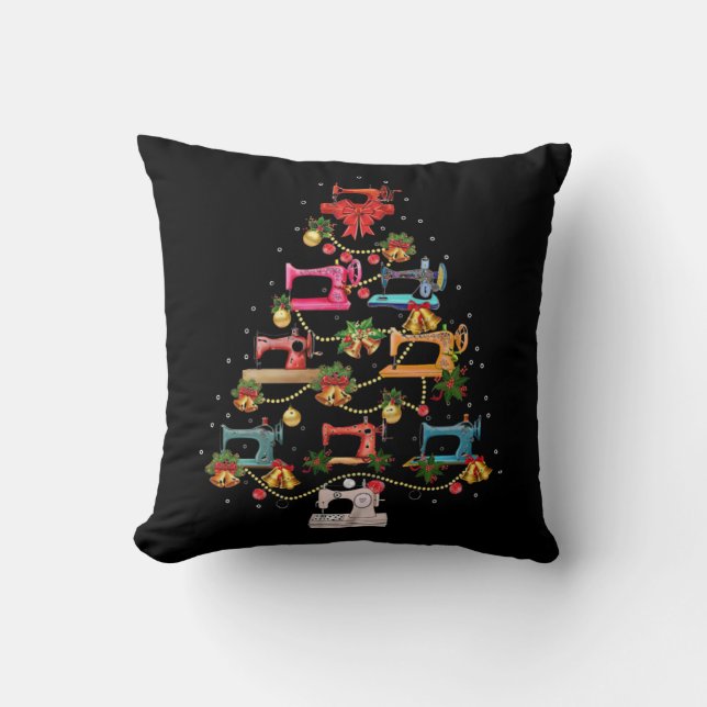 Almofada Árvore de Natal de Máquinas de Costura (Frente)