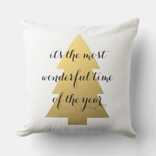 Almofada Árvore de Natal dourada (Frente)