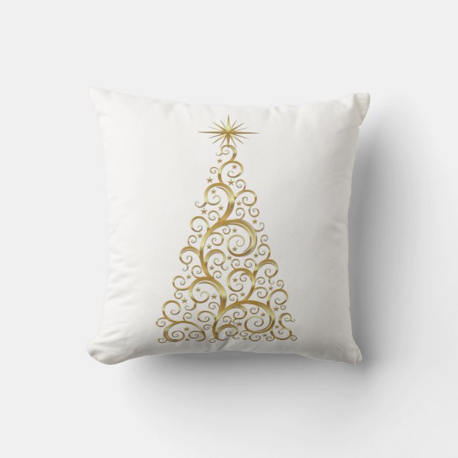 Almofada Árvore de Natal Dourado (Frente)