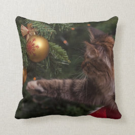 Almofada Árvore De Natal E Gato