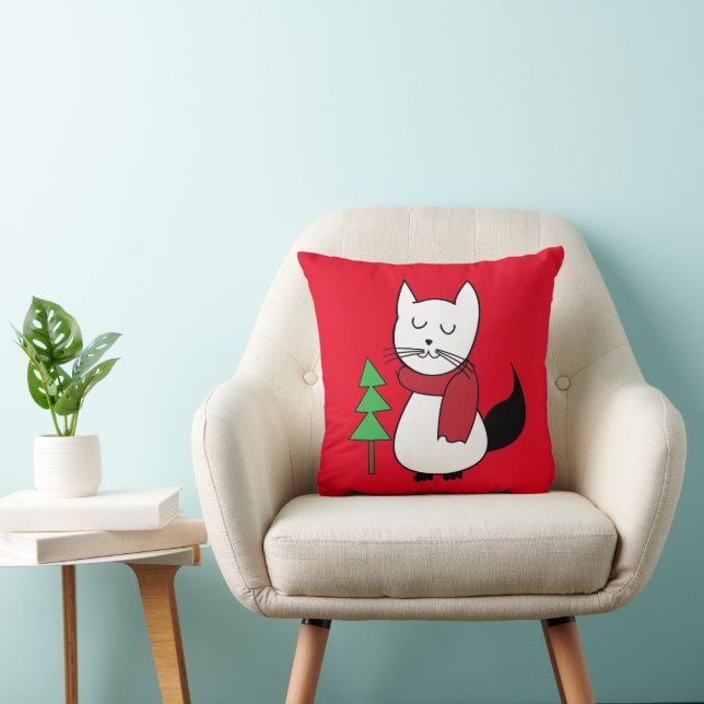 Almofada Árvore de Natal e Gato Fofo (Cadeira)