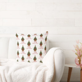 Almofada Árvore de Natal Elegante – Fita Vermelha
