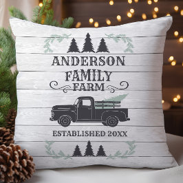 Almofada Árvore de Natal em Fazenda Personalizada Família