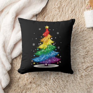 Almofada Árvore de Natal Gay LGBT Orgulho Arco-íris Natal F