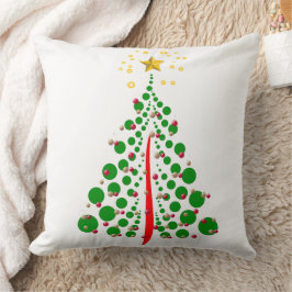 Almofada Árvore de Natal Green Dot com Estrela Dourada