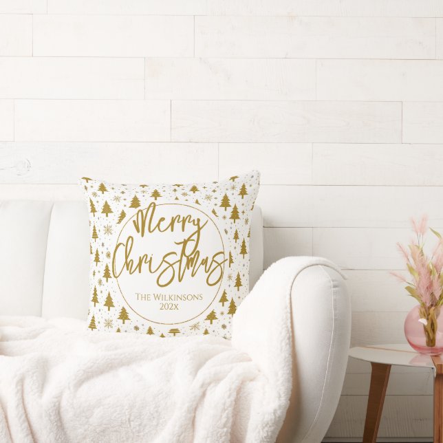 Almofada Árvore de Natal Mínima Dourada (Sofá)