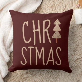 Almofada Árvore de Natal Minimalista Escandinava Vermelha
