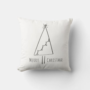 Almofada Árvore de Natal Minimalista Linha Arte 