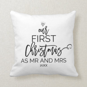 Almofada Árvore de Natal nosso primeiro Natal como o Sr. e
