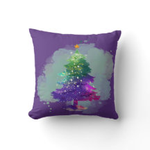 Árvore de Natal Pinheiro Colorida Aquarela Moderna