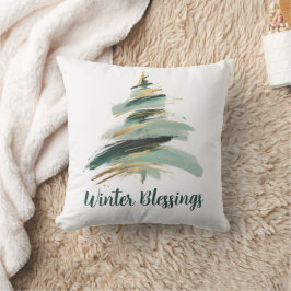 Almofada Árvore de Natal Pintada Abstrata