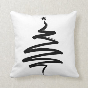 Almofada Árvore de Natal preto e branco
