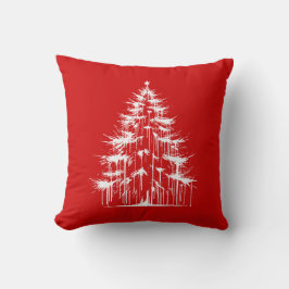 Almofada Árvore de Natal Vermelha Chic Distressed Drippy Go