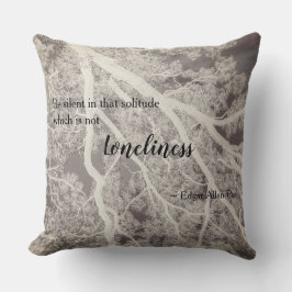 Almofada Árvore de poesia branca e preta