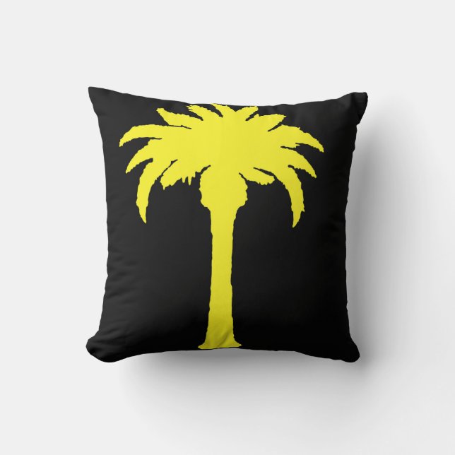 Almofada Árvore Palm Amarela (Frente)