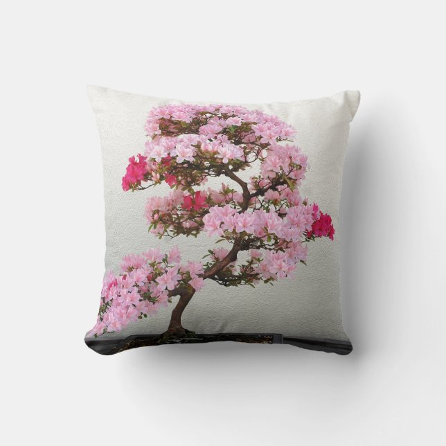 Almofada Árvore Rosa Bonsai (Frente)