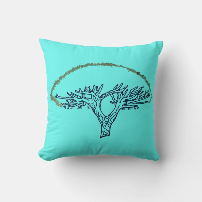Almofada Árvore, Socotra Dragon Tree Drawing Cushion (Frente)