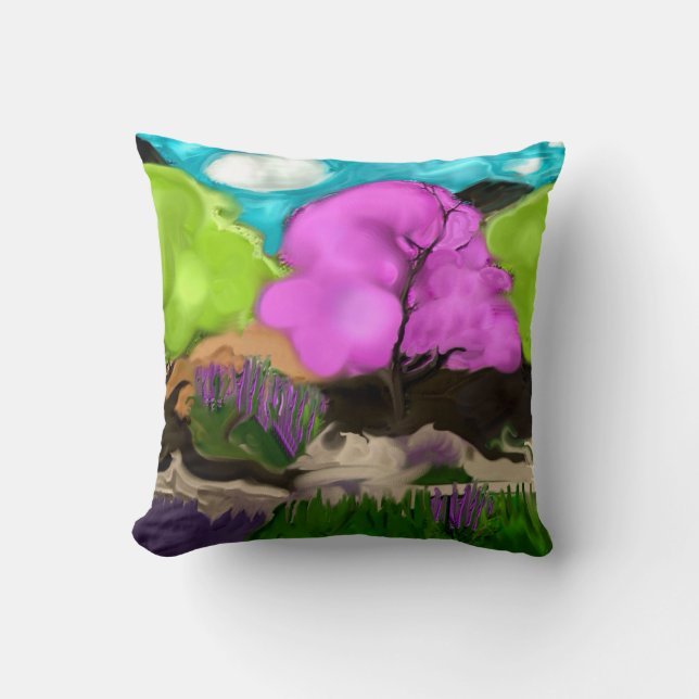 Almofada Árvores abstrato (Frente)