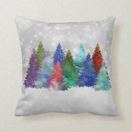 Almofada Árvores Coloridas Modernas - Natal