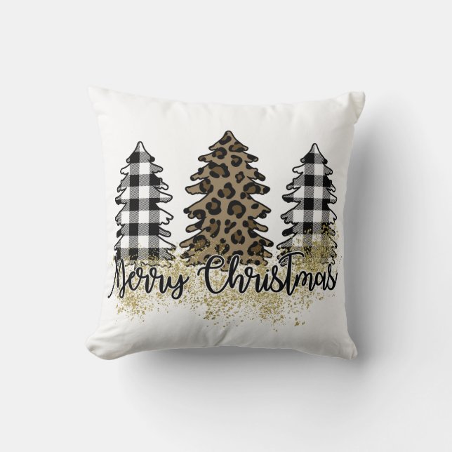 Almofada Árvores de Natal Feliz (Frente)