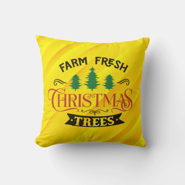 Almofada Árvores de Natal frescas fazenda- 54394 (Frente)