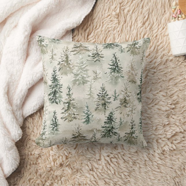 Almofada Árvores de Natal Green Cream   (Cobertor)