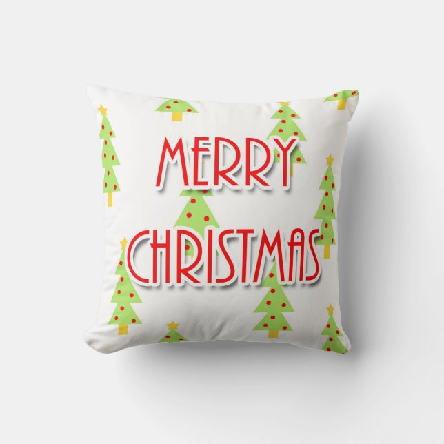 Almofada árvores de natal modernas de meados do século (Frente)