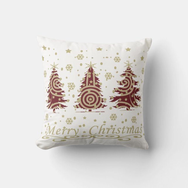 Almofada Árvores de Natal modernas decoradas (Frente)
