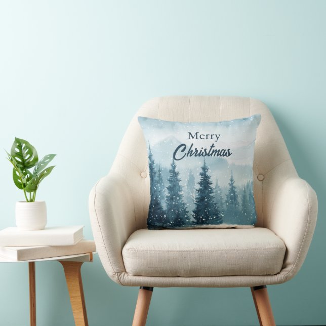 Almofada Árvores de Natal Nevadas  (Cadeira)