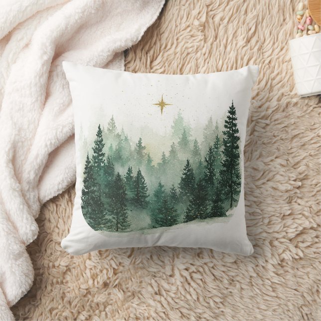 Almofada Árvores de Natal Verdes Estrela de Ouro Natal (Cobertor)