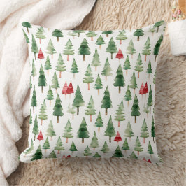 Almofada Árvores de Natal Verdes Vermelhas