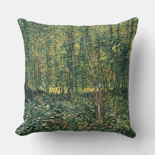 Almofada Árvores de Vincent van Gogh | e Undergrowth, 1887 (Frente)