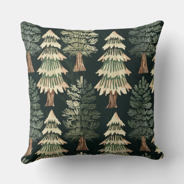 Almofada Árvores Evergreen de Natal Russas (Verso)