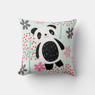 Almofada Árvores, Flores e Ursos de Panda
