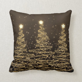 Almofada Árvores Negras de Natal Elegante