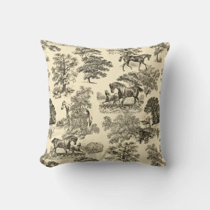 Almofada Árvores Rústicas Elegantes Beige Tan Toile