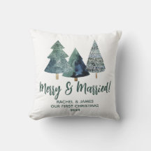 Árvores Sempre Verdes Primeiro Natal Feliz & Casad