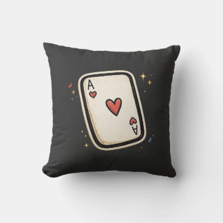 Almofada Ás de Copas Arte de Carta de Jogo Minimalista